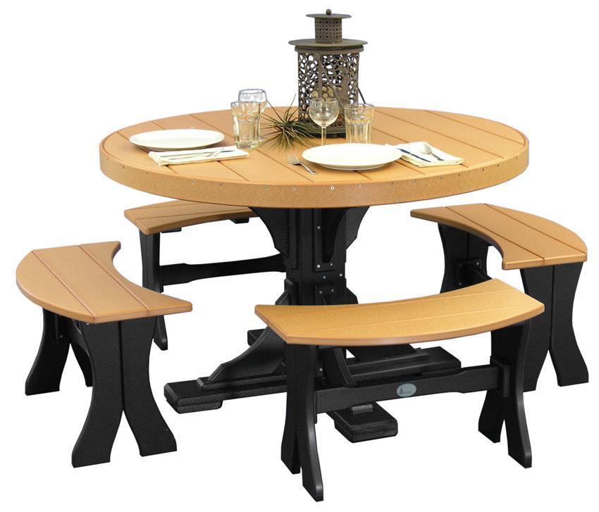 LuxCraft Recycled Plastic 4 Round Poly Dining Set with Four 28