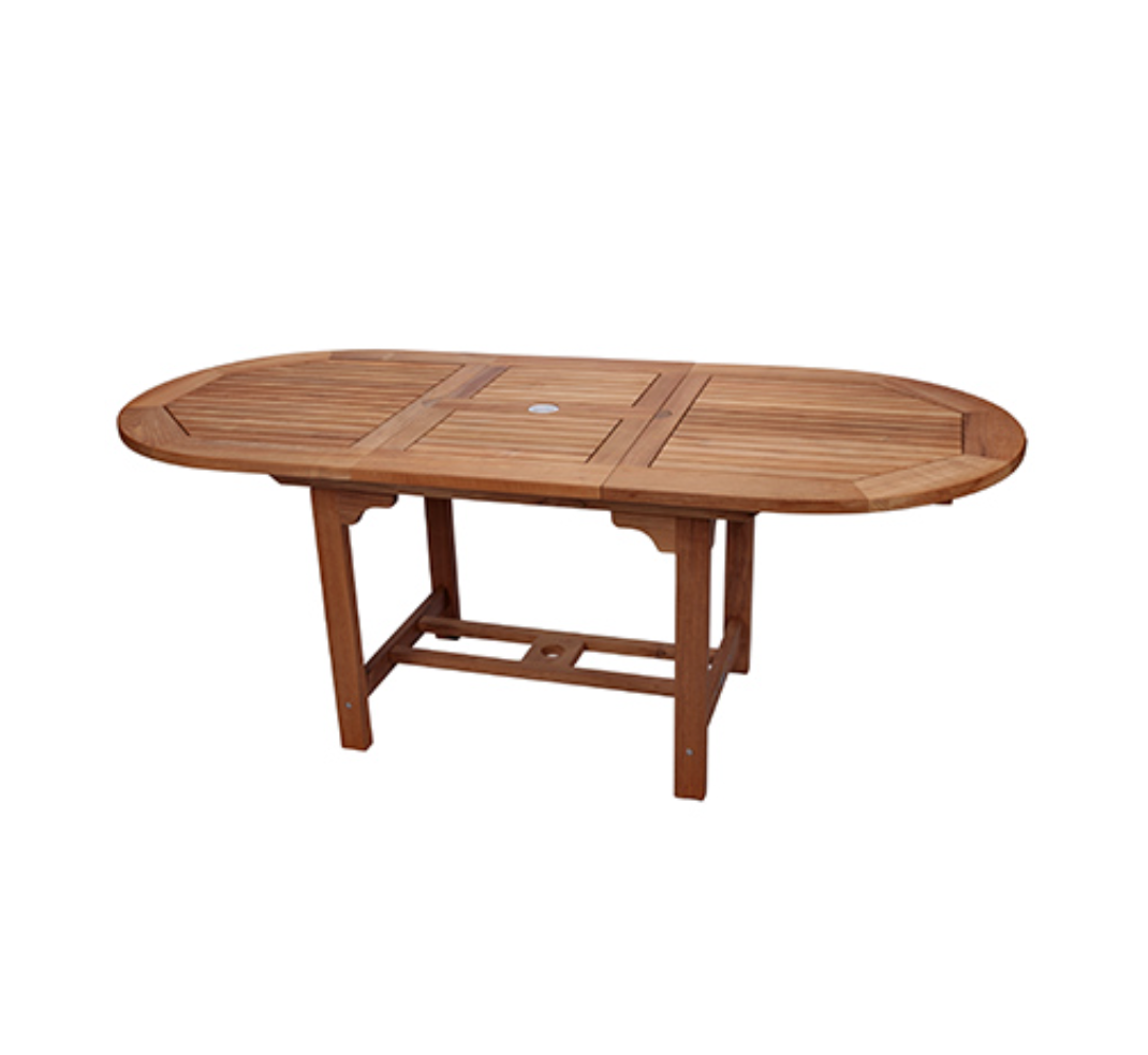 Oval teak garden discount table