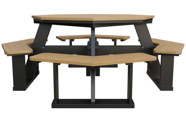 Patiova Recycled Plastic 5' Octagon Picnic Table with Seats Attached - LEAD TIME TO SHIP 6 WEEKS OR LESS