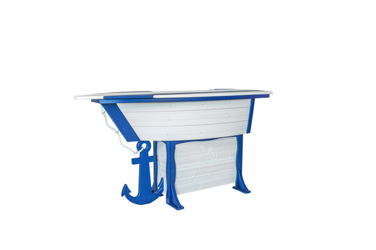 Beaver Dam Woodworks 76"x32" Anchor Ave Recycled Plastic Boat Shaped Bar (BAR TABLE ONLY CHAIRS SOLD SEPARATELY) - LEAD TIME TO SHIP 3 WEEKS OR LESS