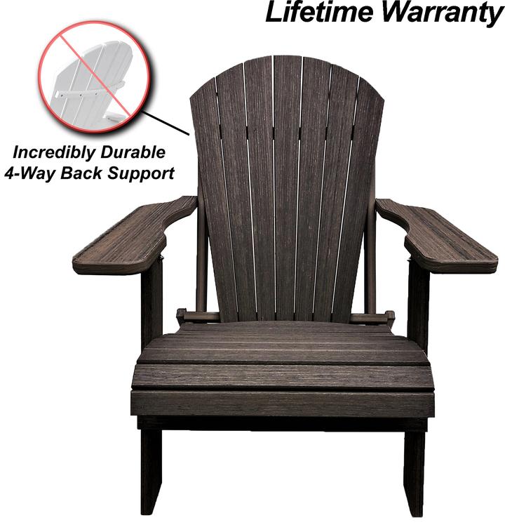 Patio Surplus® Recycled Plastic Folding Adirondack Chairs King Size - LEAD TIME TO SHIP 2 TO 3 BUSINESS DAYS