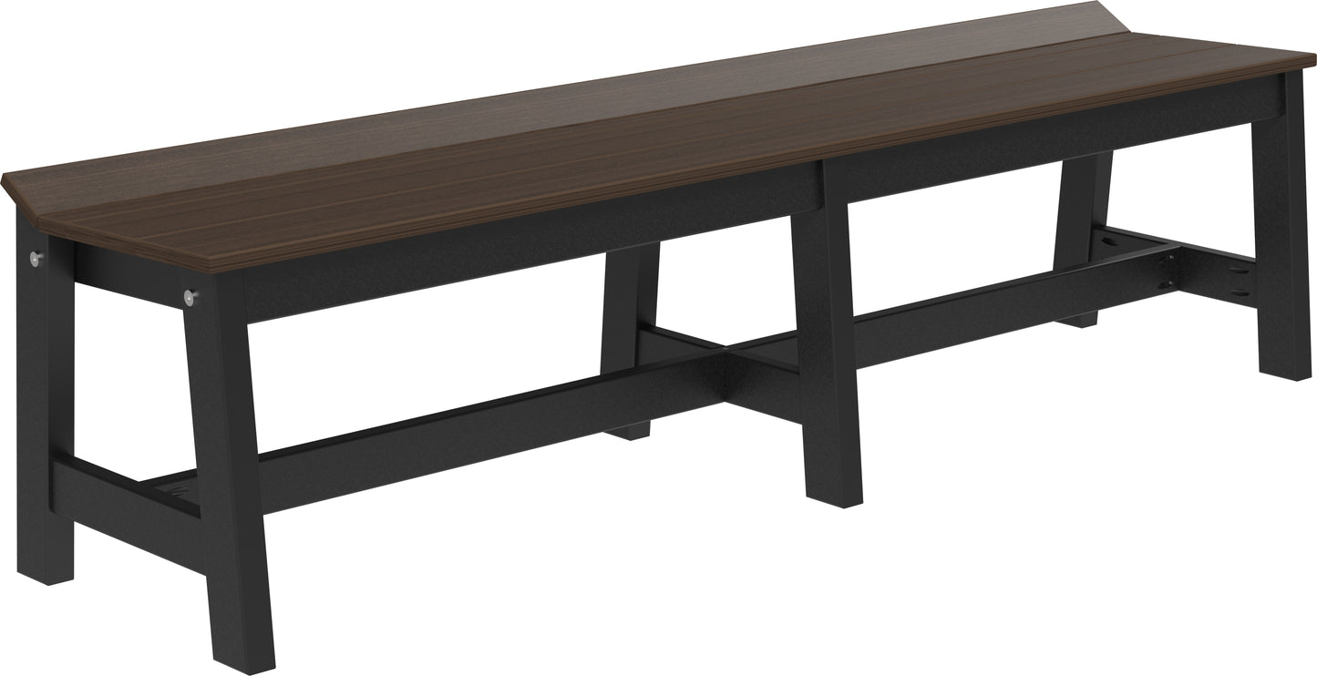 LuxCraft Recycled Plastic 72" Café Dining Bench - LEAD TIME TO SHIP 3 TO 4 WEEKS