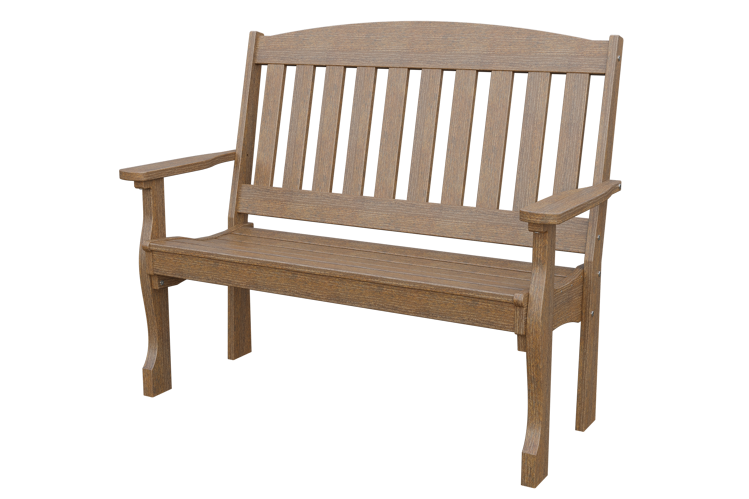 Patiova Recycled Plastic 4' English Garden Bench - LEAD TIME TO SHIP 6 WEEKS OR LESS