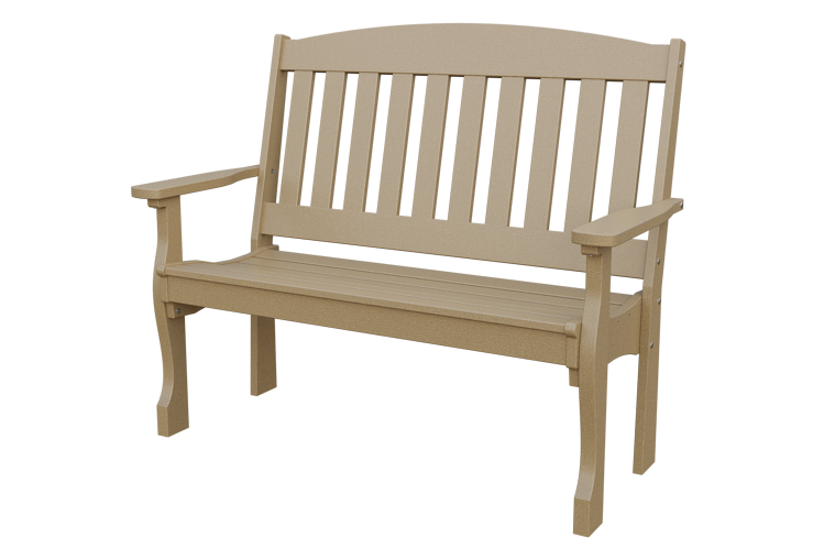 Patiova Recycled Plastic 4' English Garden Bench - LEAD TIME TO SHIP 6 WEEKS OR LESS