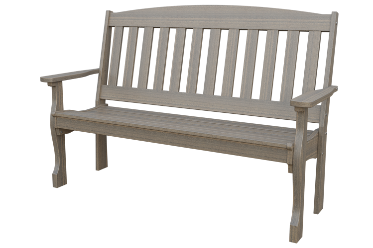 Patiova Recycled Plastic 5′ English Garden Bench - LEAD TIME TO SHIP 6 WEEKS OR LESS