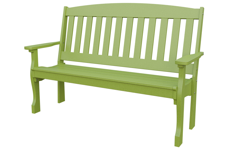 Patiova Recycled Plastic 5′ English Garden Bench - LEAD TIME TO SHIP 6 WEEKS OR LESS