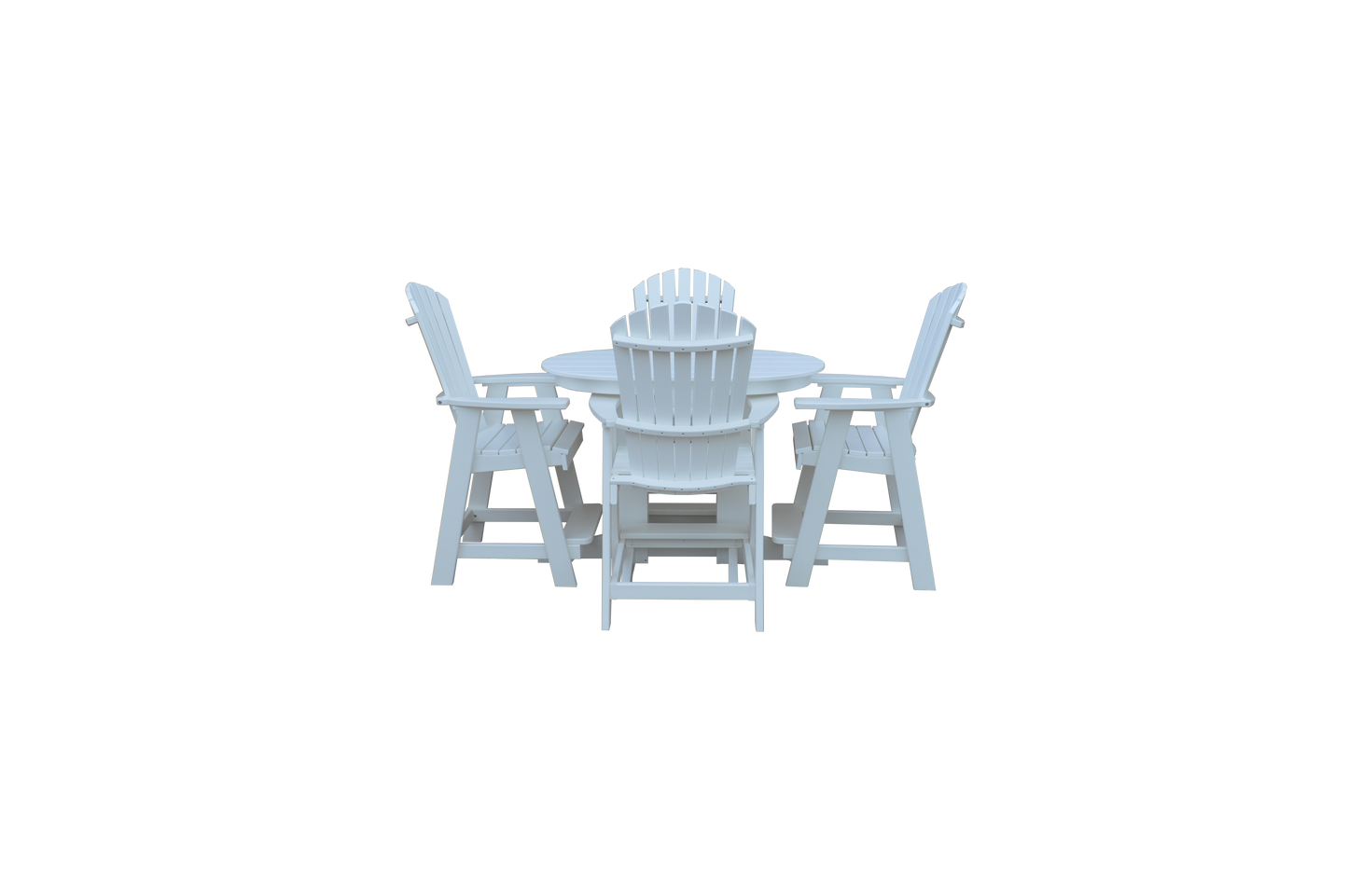 A&L Furniture Co. Recycled 4' Oval Table with Fanback Balcony Chairs 5 Piece Set (Counter Height) - LEAD TIME TO SHIP 10 BUSINESS DAYS