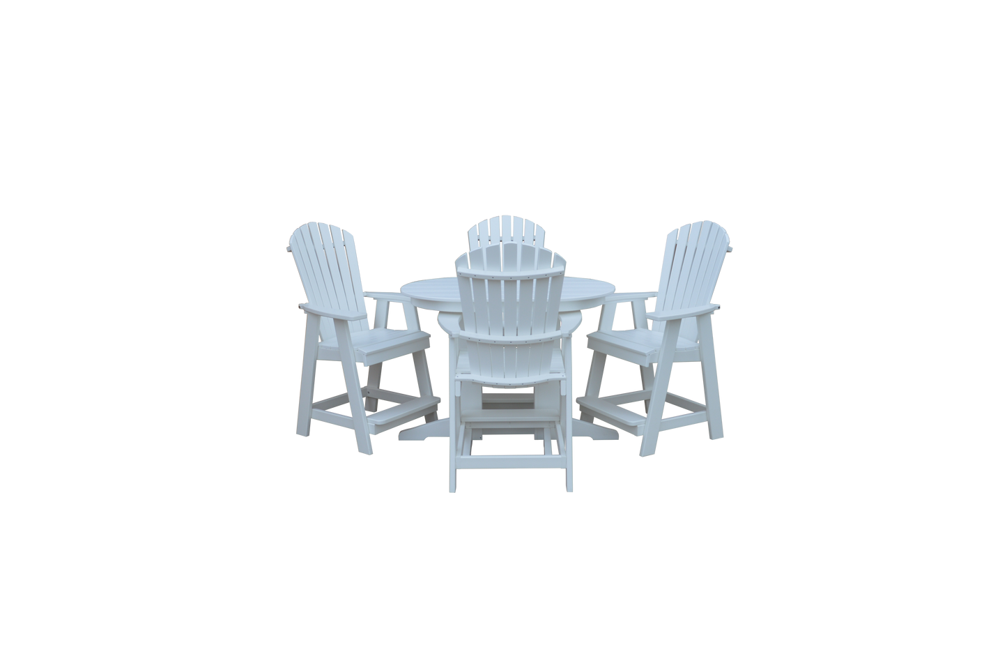 A&L Furniture Co. Recycled 4' Oval Table with Fanback Balcony Chairs 5 Piece Set (Counter Height) - LEAD TIME TO SHIP 10 BUSINESS DAYS