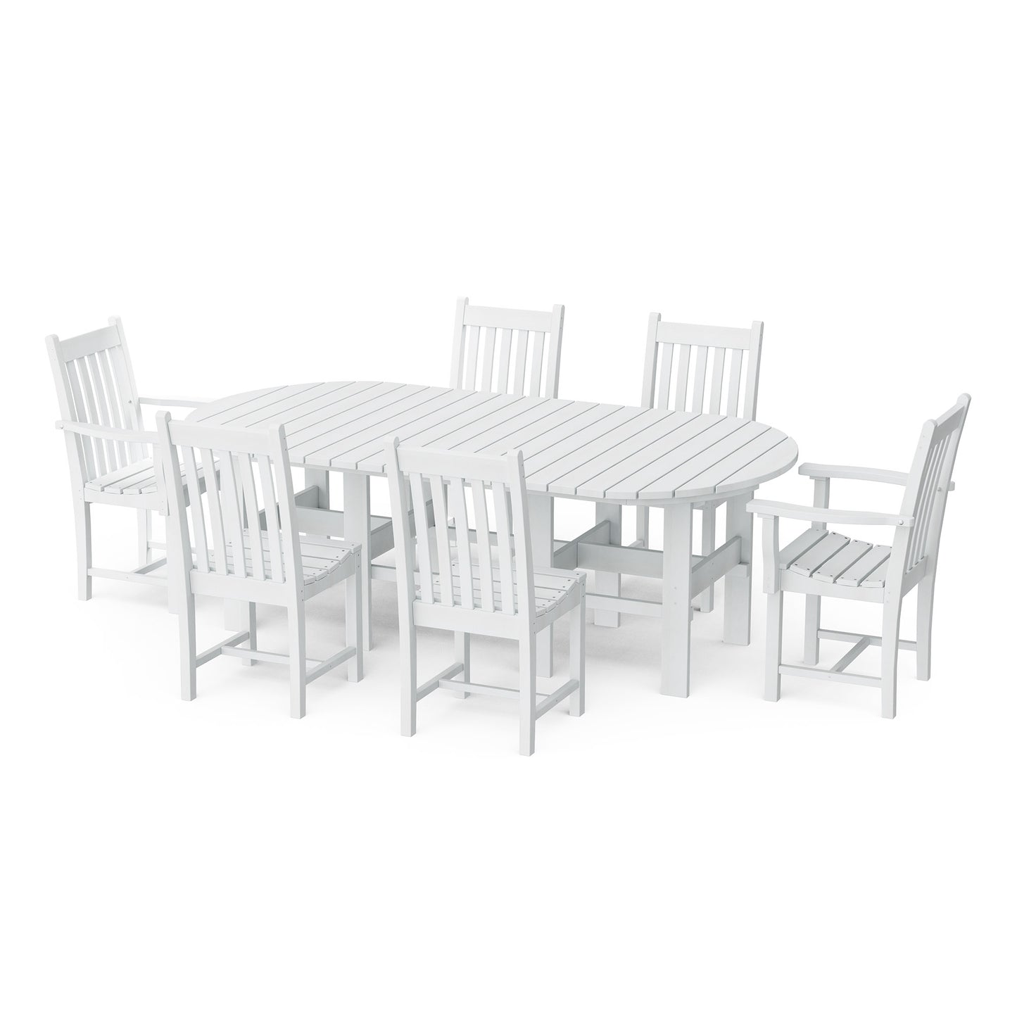 Wildridge Classic Outdoor Recycled Plastic CLASSIC 7-PIECE 44"X84: DINING SET - LEAD TIME TO SHIP 10 BUSINESS DAYS OR LESS