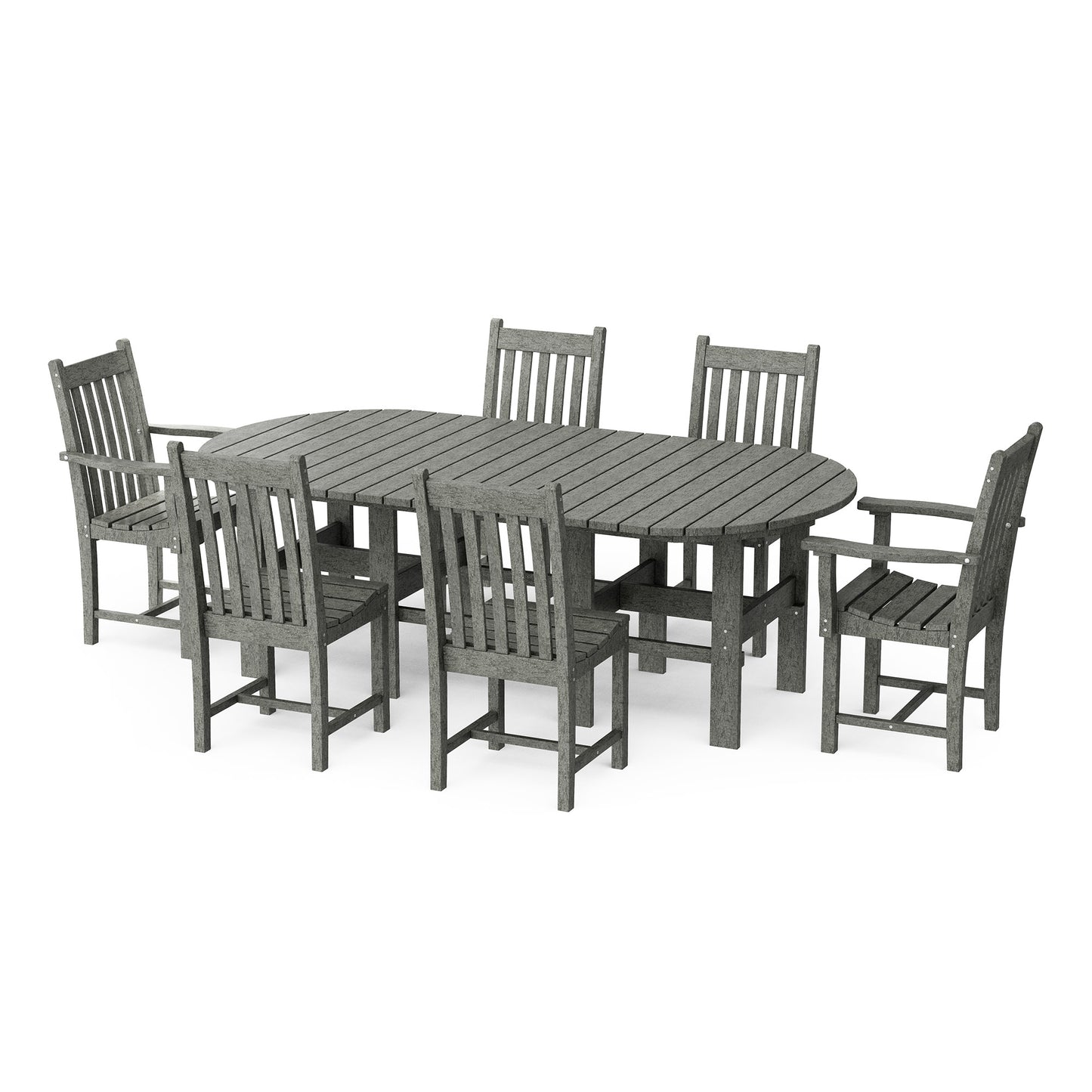 Wildridge Classic Outdoor Recycled Plastic CLASSIC 7-PIECE 44"X84: DINING SET - LEAD TIME TO SHIP 10 BUSINESS DAYS OR LESS