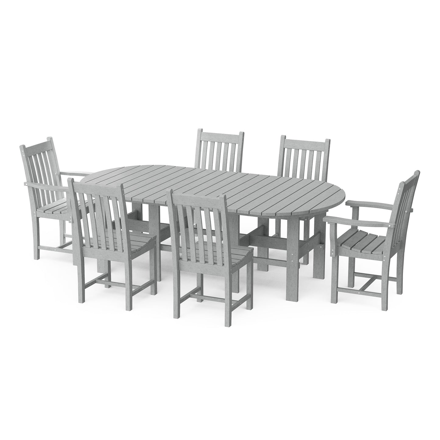 Wildridge Classic Outdoor Recycled Plastic CLASSIC 7-PIECE 44"X84: DINING SET - LEAD TIME TO SHIP 10 BUSINESS DAYS OR LESS