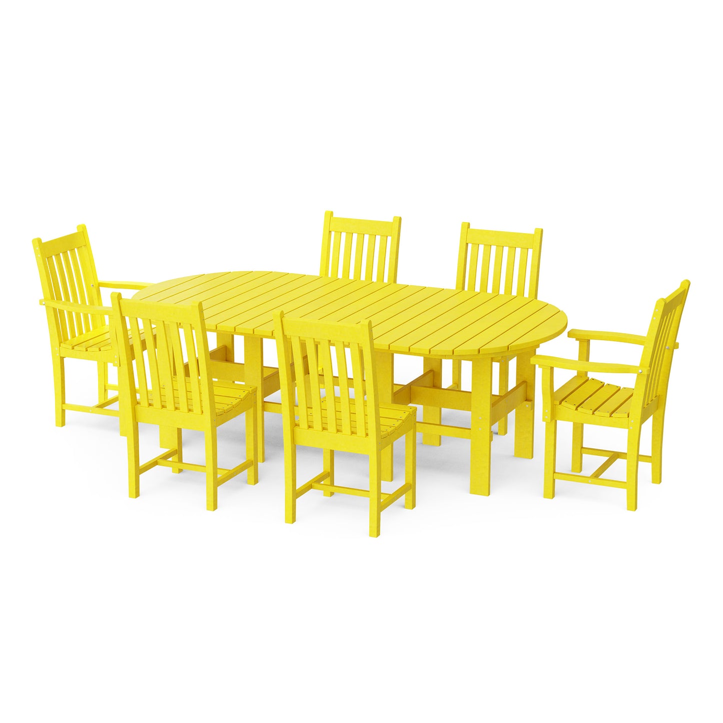 Wildridge Classic Outdoor Recycled Plastic CLASSIC 7-PIECE 44"X84: DINING SET - LEAD TIME TO SHIP 10 BUSINESS DAYS OR LESS