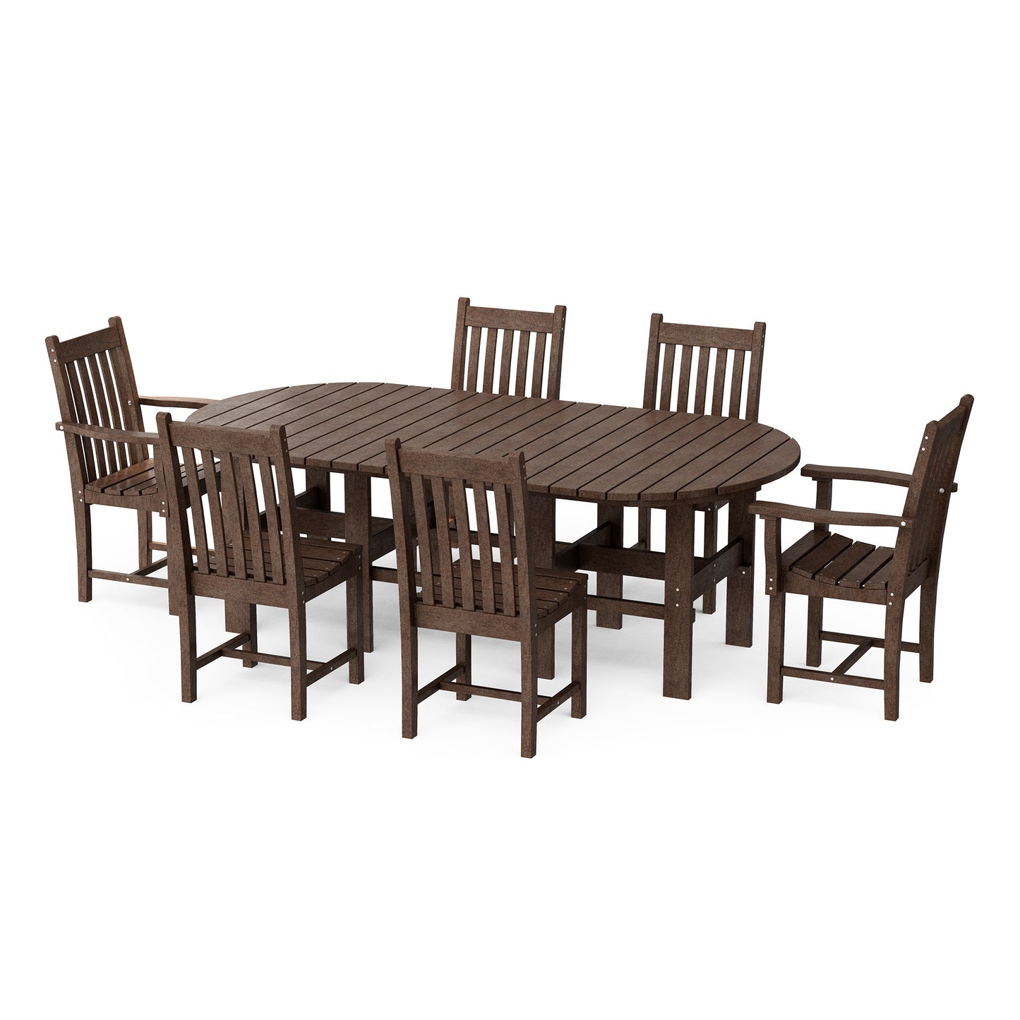 Wildridge Classic Outdoor Recycled Plastic CLASSIC 7-PIECE 44"X84: DINING SET - LEAD TIME TO SHIP 10 BUSINESS DAYS OR LESS