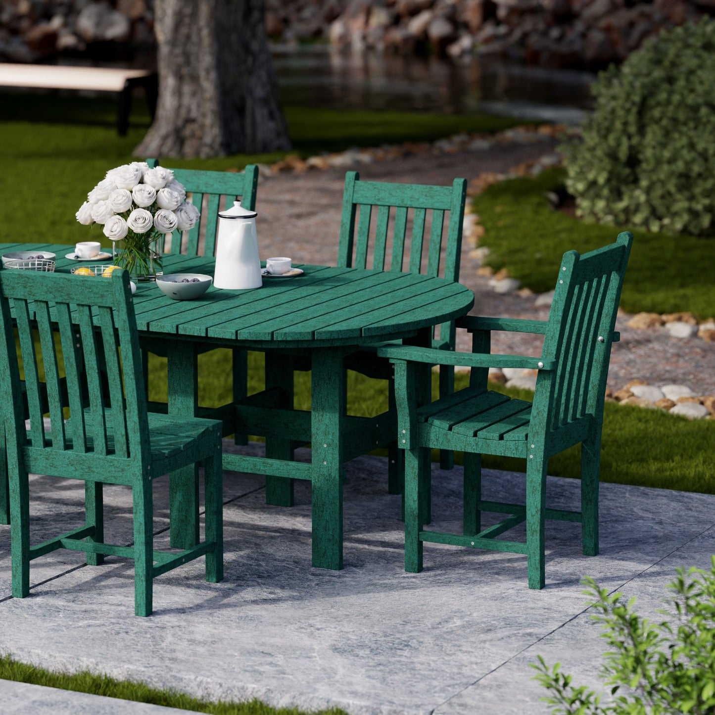 Wildridge Classic Outdoor Recycled Plastic CLASSIC 7-PIECE 44"X84: DINING SET - LEAD TIME TO SHIP 10 BUSINESS DAYS OR LESS