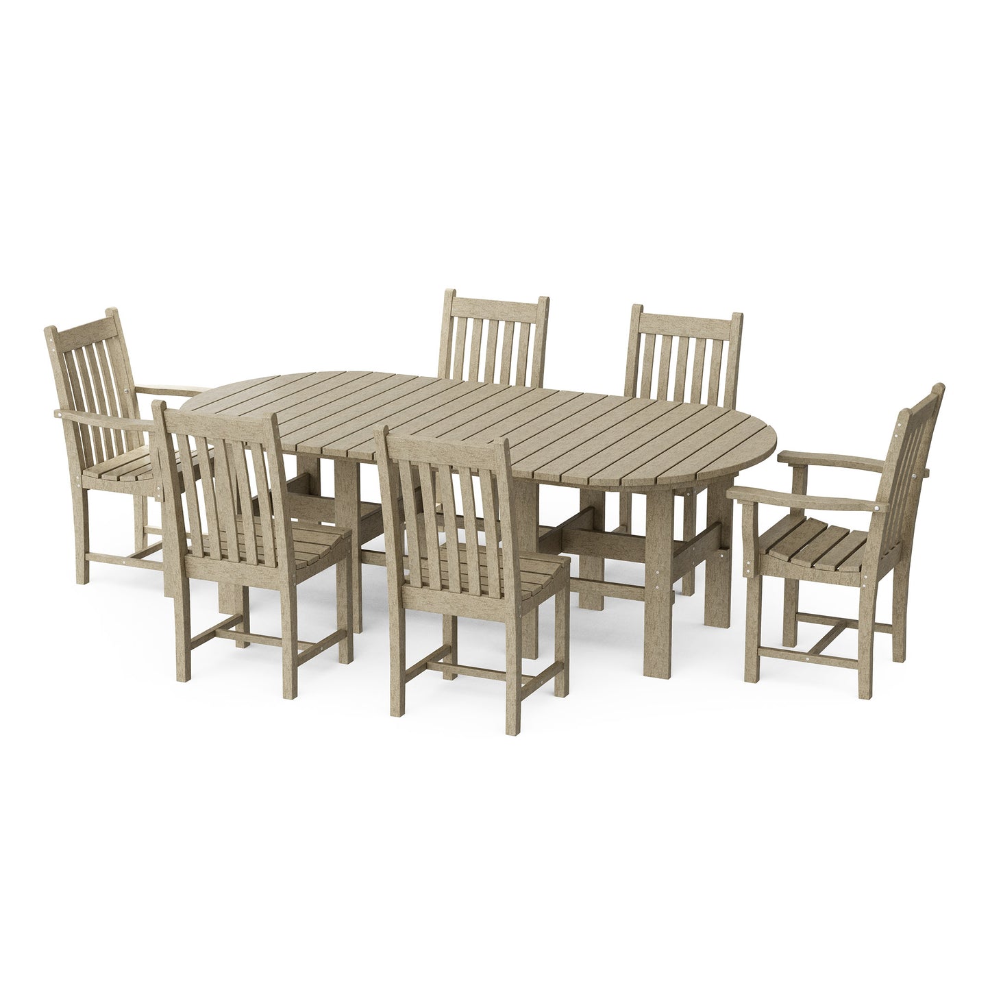 Wildridge Classic Outdoor Recycled Plastic CLASSIC 7-PIECE 44"X84: DINING SET - LEAD TIME TO SHIP 10 BUSINESS DAYS OR LESS