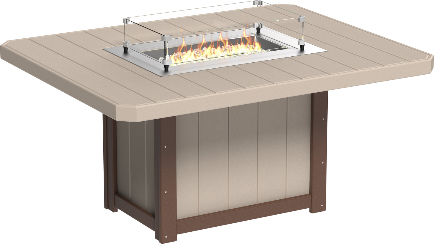 LuxCraft Recycled Plastic Lumin 62" Rectangular Fire Table (DINING HEIGHT) - LEAD TIME TO SHIP 3 TO 4 WEEKS