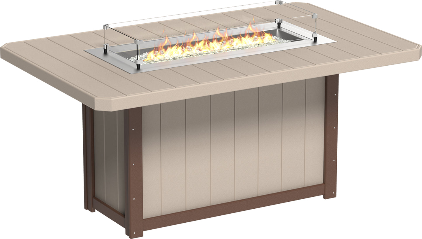 LuxCraft Recycled Plastic Lumin 79" Rectangular Fire Table (COUNTER HEIGHT) - LEAD TIME TO SHIP 3 TO 4 WEEKS