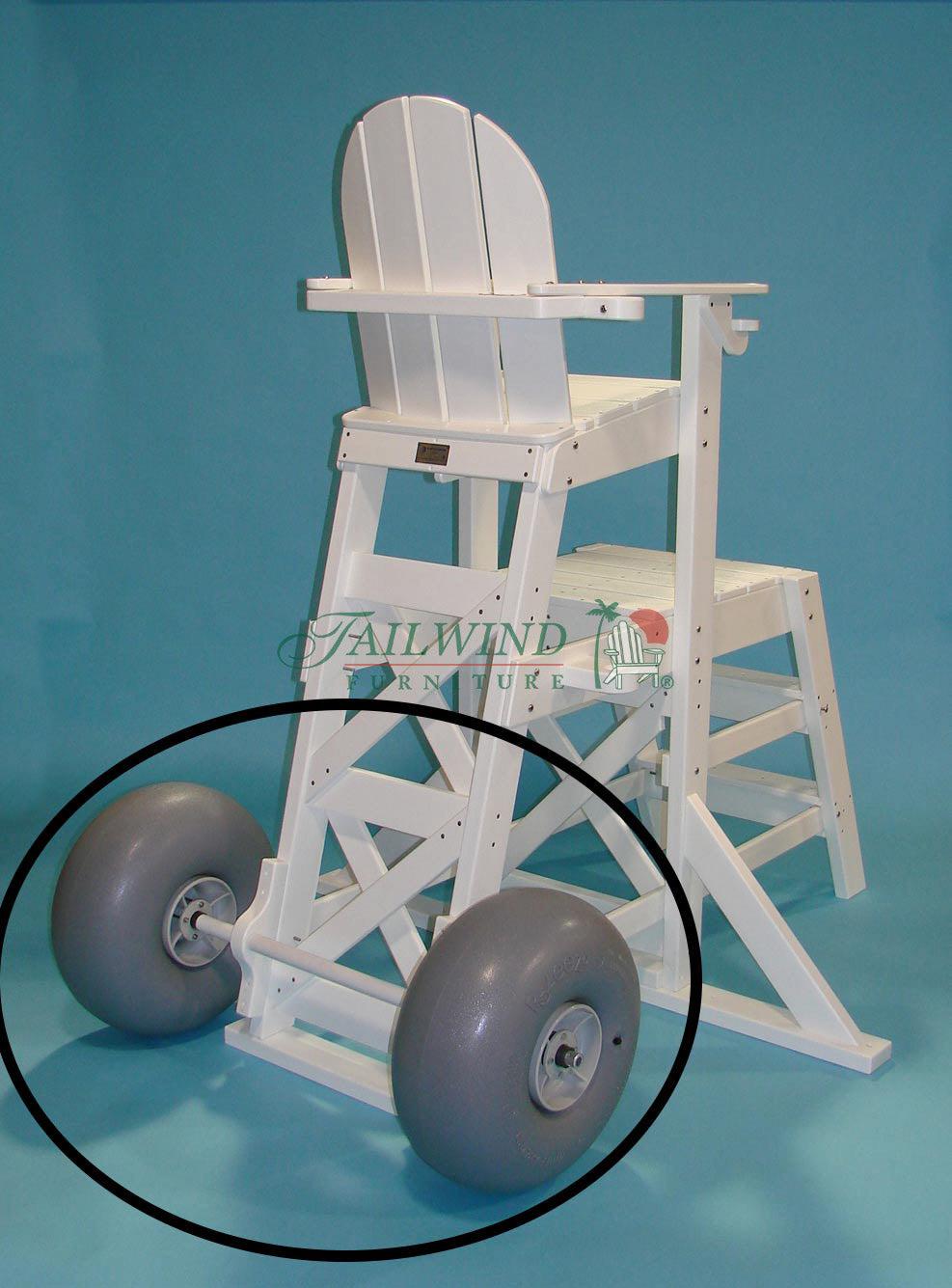 Tailwind Furniture Recycled Plastic  HSWH-565  Lifeguard Chair Hard Surface Wheel Kit universal for all Officials / Lifeguard Chairs