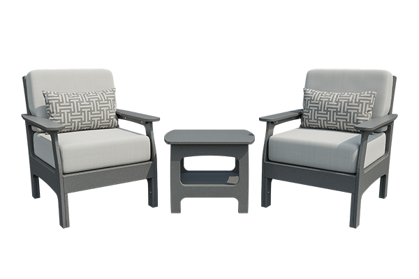 Patiova VaraMora Deep Seating Chair Set: 2 Chairs with Side Table - LEAD TIME TO SHIP 6 WEEKS OR LESS