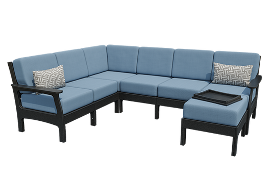 Patiova VaraMora Deep Seating 6-Seat Sectional with Ottoman & Hideaway Tray - LEAD TIME TO SHIP 6 WEEKS OR LESS