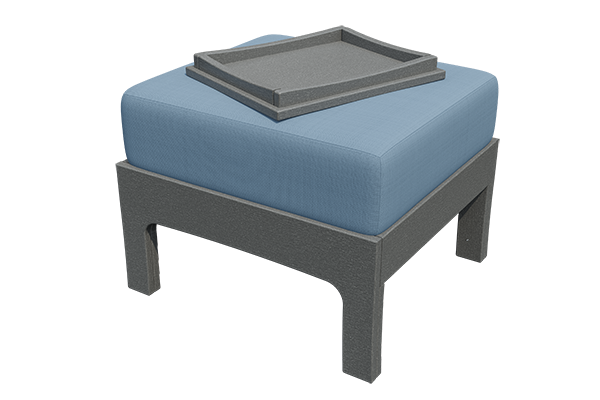 Patiova VaraMora Deep Seating Ottoman with Hideaway Tray - LEAD TIME TO SHIP 6 WEEKS OR LESS