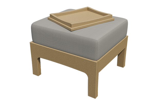 Patiova VaraMora Deep Seating Ottoman with Hideaway Tray - LEAD TIME TO SHIP 6 WEEKS OR LESS