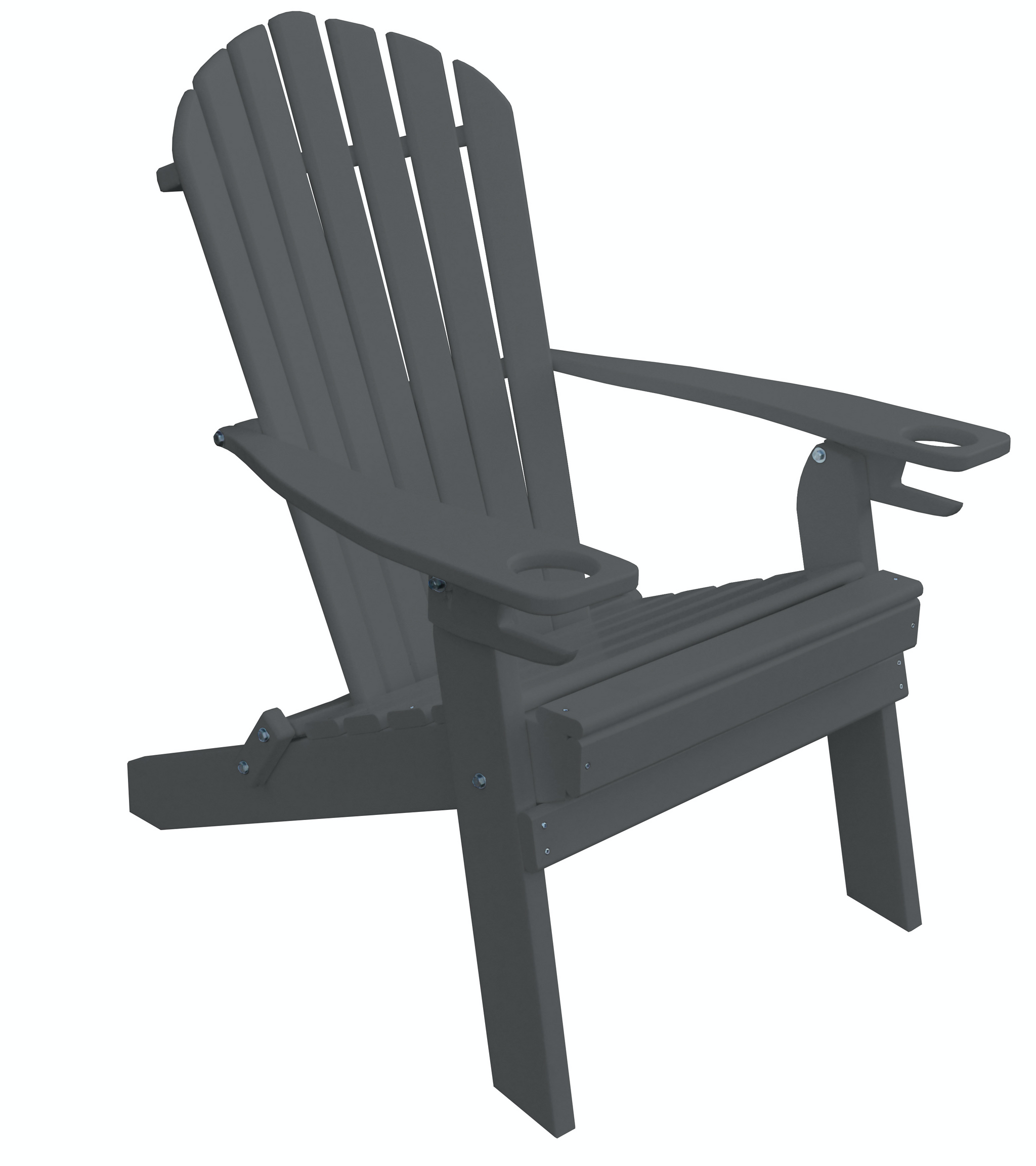 Adirondack Chair With Cupholder Armrests Rocking Furniture   A LFurnitureCompanyFoldingRecycledPlasticAdirondackChairWithCupholderArmrests DarkGray 2048x 