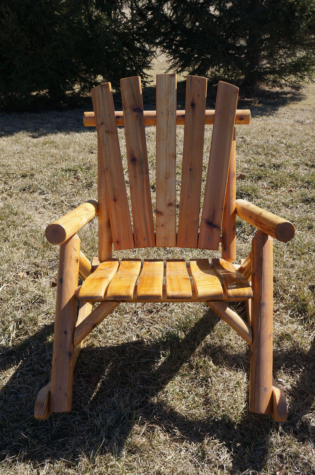 Oversized Outdoor Rocking Chair Big And Tall Log Porch Rocker   CopyofBigandTallRockeroutside 1100x 