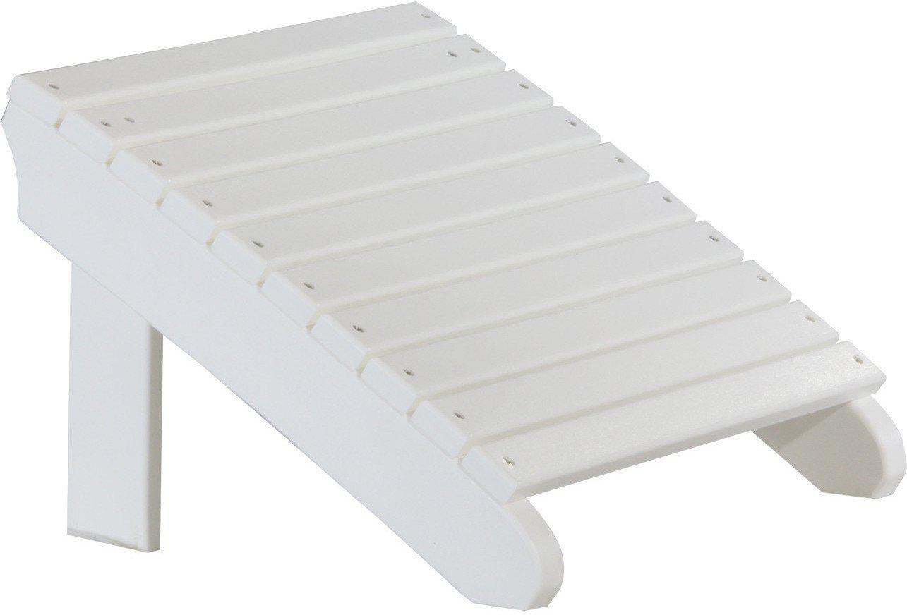 LuxCraft Recycled Plastic Deluxe Adirondack Footrest Rocking Furniture   PDAFW Deluxe Adirondack Footrest White 