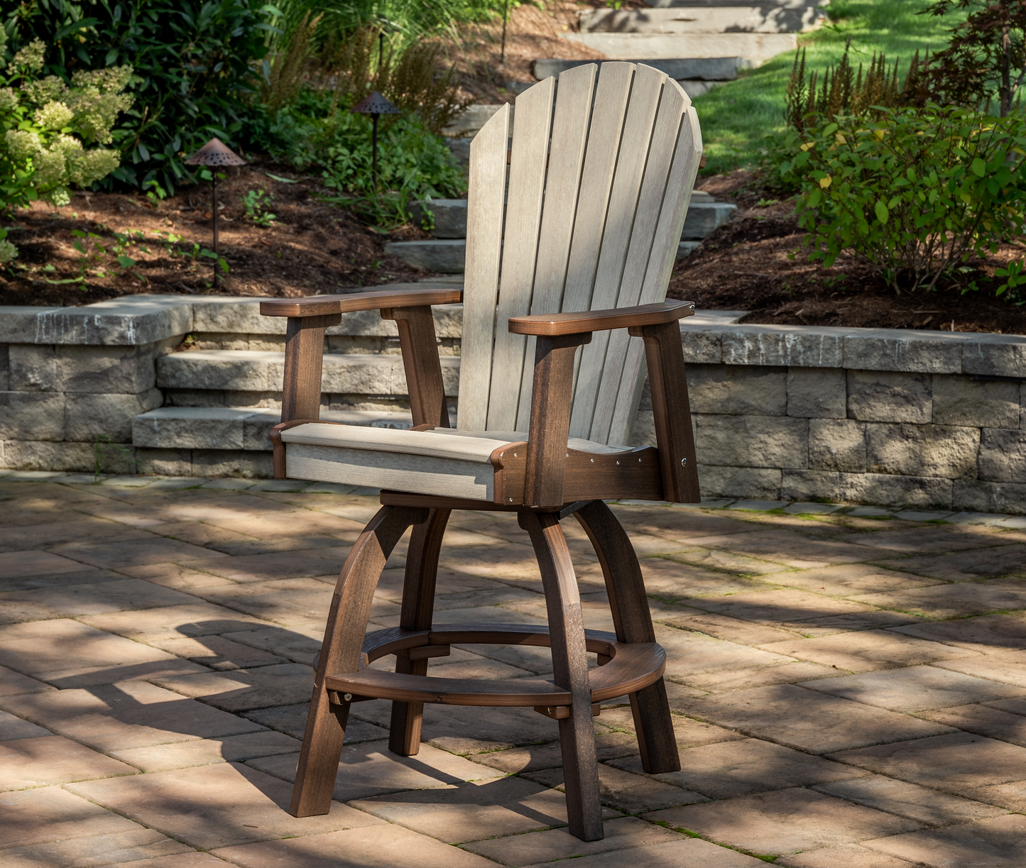 Patiova Recycled Plastic Adirondack Swivel Chair (Bar Height) - LEAD TIME TO SHIP 4 WEEKS