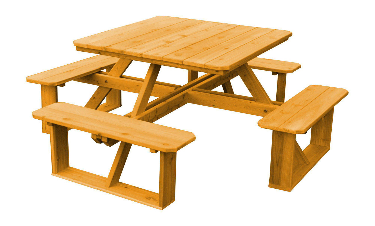 Regallion Outdoor Western Red Cedar 44"  Square Walk-In Table- Specify for FREE 2" Umbrella Hole - LEAD TIME TO SHIP 2 WEEKS